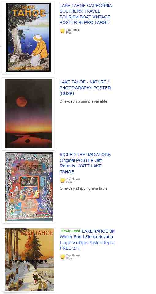 Lake Tahoe on ebay