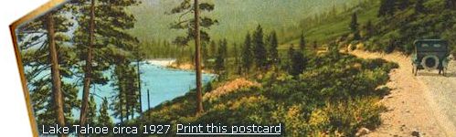 North Lake Tahoe antique postcard